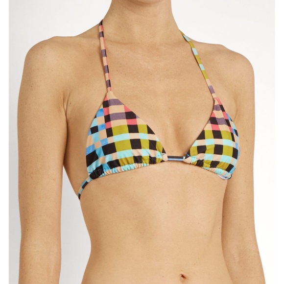 Mara Hoffman Plaid Mustard String Bikini Set - Picture 4 of 8